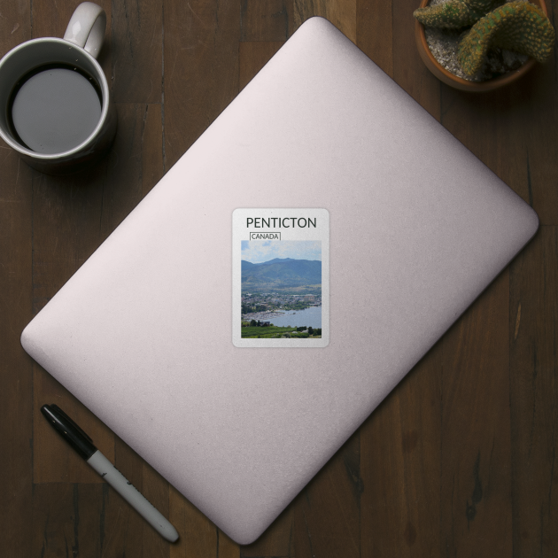 Penticton British Columbia Canada City Skyline Cityscape Souvenir Present Gift for Canadian T-shirt Apparel Mug Notebook Tote Pillow Sticker Magnet by Mr. Travel Joy